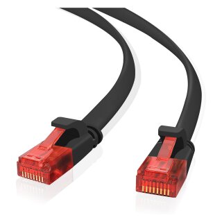 helos Patchkabel Cat.6 Ultraflach U/UTP AWG 32 schwarz 20,0m
