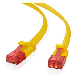 helos Patchkabel Cat.6 Ultraflach U/UTP AWG 32 gelb 15,0m