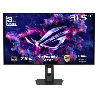 80 cm (31.5") 3840 x 2160 Pixel ASUS 90LM0CV0-B01371 16:9 4K Ultra HD OLED 0,03 ms 240 Hz HDR DisplayPort HDMI USB-Hub Height VESA