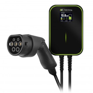 Green Cell Wallbox EV PowerBox 2x Ladebuchse mit Typ2 Ladekabel 6m 22KW 32A Schwarz
