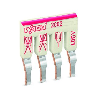WAGO 2002-474 Schachtelbrcker, 4-fach,isoliert, lichtgrau