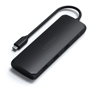 Satechi USB-C Multiport Adapter mit SSD Gehäuse, Schwarz, ST-UCHSEK