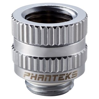 Phanteks Glacier M-F Rotary Adapter Straight G1/4 Inch Male to G1/4 Inch Female, Chrome Silver