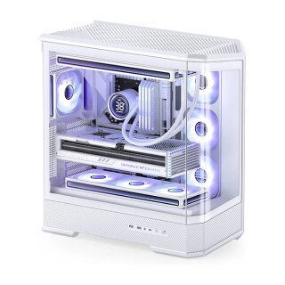 Jonsbo D400 PC-Gehäuse, Midi Tower, ATX, Tempered Glass - weiß