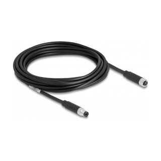 M8 A-kodiert 4 Pin Kabel Stecker zu Buchse PUR (TPU) 5 m
