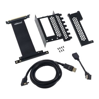 CableMod vertikale Grafikkartenhalterung mit PCIe x16 Riser Kabel, 1x DisplayPort, 1x HDMI - schwarz
