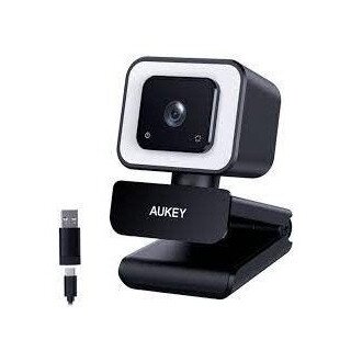 Aukey PC-LM6 Stream Series with Ring Light Full HD Webcam with 1/3"-CMOS Sensor black
