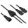 Y-Kaltgeräteverlängerung Kaltgeräte-Stecker C14 an 2x Kaltgeräte-Buchse C13, schwarz, 0,3m