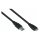 Anschlusskabel USB 3.0 Stecker A an Stecker Micro B, Premium, DATA AWG28 / Power AWG24, UL, KUPFER, schwarz, 1,8m