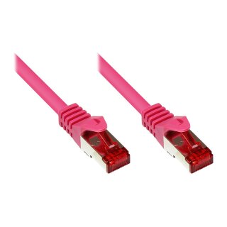 GoodConnections Patchkabel mit Rastnasenschutz, Cat. 6, S/FTP, PiMF, PVC, 250MHz, magenta, 20m,