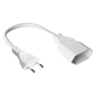 Connections Euro-Verlängerung Euro-Stecker Typ C (gerade) an Euro-Buchse (gerade), weiß, 0,75 mm², 3m