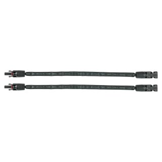 Solar-Fensterdurchführung MC4 kompatibel, paarweise, schwarz, flexible Länge: 30 cm