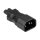 Stromadapter Kaltgeräte-Stecker C14 (gerade) an C7/Euro 8 Buchse (gerade), schwarz