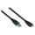 Anschlusskabel USB 3.0 Stecker A an Stecker Micro B, Premium, DATA AWG28 / Power AWG24, UL, KUPFER, schwarz, 1m