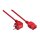 Netzkabel Schutzkontakt-Stecker Typ E+F (90° gew.) an Kaltgeräte-Buchse C19, rot, 1,00mm², 1,8m