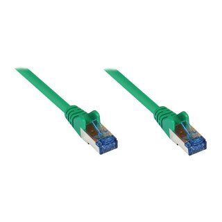 GoodConnections Patchkabel mit Rastnasenschutz, Cat. 6A, S/FTP, PiMF, halogenfrei, 500MHz, grün, 3m,