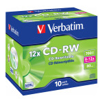 1x10 Verbatim CD-RW 80 / 700MB 8x - 12x Speed, Jewel Case