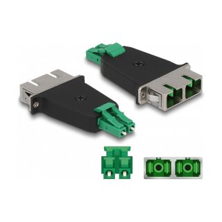 LWL Hybrid Kupplung LC Duplex Stecker zu SC Duplex Buchse grün