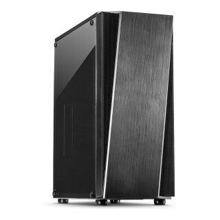 Inter-Tech T-11 TELEVEN (schwarz, Seitenteil aus Acrylglas)