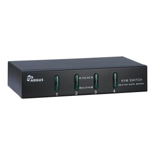 Inter-Tech KVM Switch AS-41UA VGA, 4 Port, Metall V2