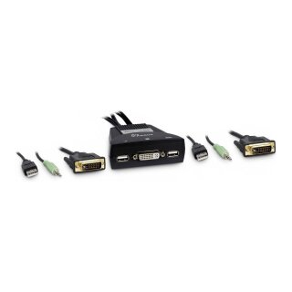 Inter-Tech KVM Switch LS-21DA DVI, 2 Port, Kunststoff