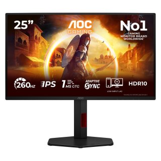 62,2 cm (24.5") 1920 x 1080 Pixel AOC 25G4ZR 16:9 Full HD Fast IPS 1 ms 260 Hz HDR DisplayPort HDMI Pivot Height VESA