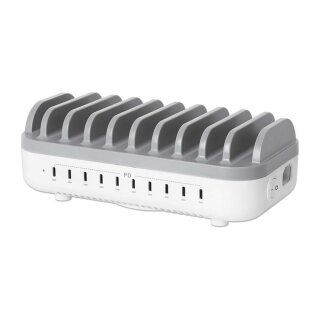 MANHATTAN 10-Port USB-Power Delivery-Ladestation 200W