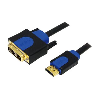 Logilink HDMI-DVI-Kabel Anschl. 18+1pin St/St 2.00m sw 1.4
