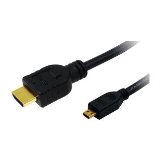Logilink HDMI-Kabel Ethernet A -> micro D St/St 2.00m bk