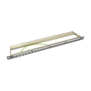 Patchpannel Keystone 24 Port 0.5 HE shielded. grey LogiLink