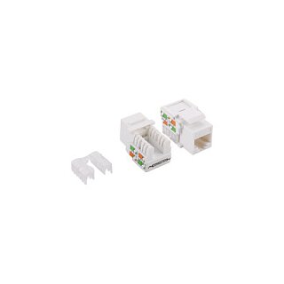 Keystone RJ45 Buchse Cat.5e UTP EconLine 90° Punch down. white LogiLink