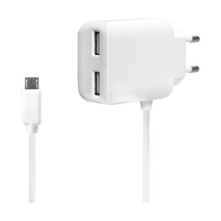 Ladegerät 240V 2+1xUSB 2,1A white LogiLink