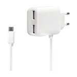 Ladegerät 240V 2+1xUSB 2,1A white LogiLink
