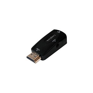Logilink HDMI Adapter A/M zu VGA/F + 3.5 mm/W. 1080p. schw.