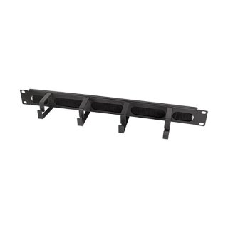 Kabelführungspanel 19" 1HE mit 4 Stahlbügel Black LogiLink