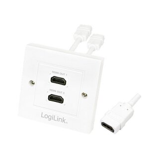 Logilink HDMI Adapter. wall socket. 2-port. white