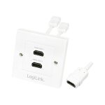 Logilink HDMI Adapter. wall socket. 2-port. white