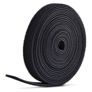 STARTECH.COM 22,8m Klettbandrolle schwarz 12,7mm breit zuschneidbar wiederverwendbare Kabelbinder Klettverschluss Rolle