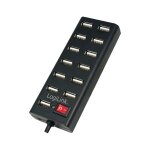 USB-HUB 13-Port m. Netzteil schwarz Kunststoff