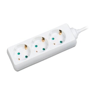 Logilink Steckdosenleiste 3-fach, 1,4m, weiß, Schutzkontakt