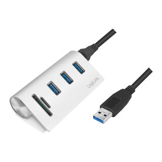 USB 3.0 3-Port Hub with Card Reader