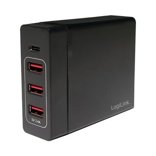 Logilink USB Tischladeadapter 3xUSB-A Port+1xUSB-C Port,60W