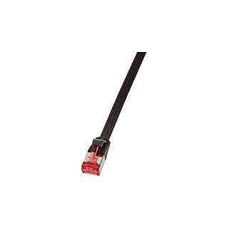 Logilink Flachpatchkabel 2xRJ45 U/FTP Cat6A 5.00m schwarz