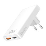 Logilink USB Steckdosenadapter 1xUSB-A, 1xUSB-C, 65W...