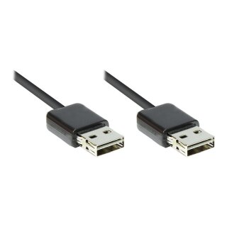 Connections Anschlusskabel USB 2.0 High-Speed EASY A Stecker an EASY A Stecker, schwarz, 3m