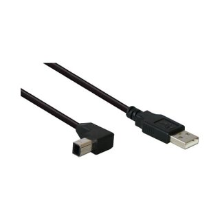 Connections Anschlusskabel USB 2.0 Stecker A an Stecker B nach unten gewinkelt, 0,5m