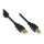 Connections Anschlusskabel USB 2.0 Stecker A an Stecker B, mit Ferritkern, vergoldet, schwarz, 1m