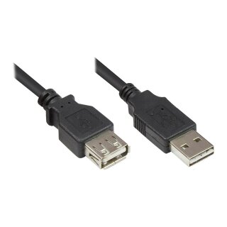 Connections Verlängerungskabel USB 2.0 EASY Stecker A an Buchse A, schwarz, 0,5m