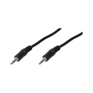 Audio cable, 3.5 mm 3-pin/M to 3.5 mm 3-pin/M, black, 0.2 m