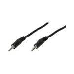 Audio cable, 3.5 mm 3-pin/M to 3.5 mm 3-pin/M, black, 0.2 m